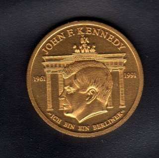 schöne Münze John F.Kennedy 1961 1991 Medaille vergoldet Berlin in 
