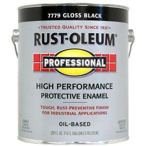 Rust Oleum Professional Gloss Black 1 Gallon Oil Based Enamel 182772 