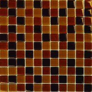   International 1 In. x 1 In. Brown Blend Glass Mosaic Floor & Wall Tile