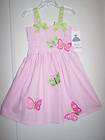Girl NWT Rare Editions Pink Gingham Butterfly Dress 6  
