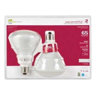 EcoSmart 14 Watt (65W) R30 Bright White CFL Light Bulbs (2 Pack) (E 