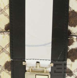   White & Brown Coated Canvas & Leather Signature Devon Tote Bag  