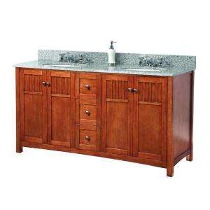 Foremost Knoxville 61 in. W x 22 in. D Vanity in Nutmeg with Granite 