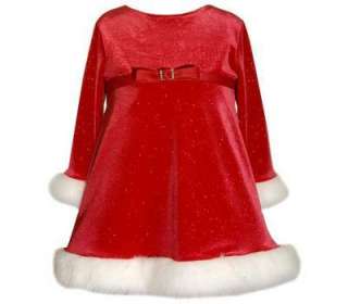 Bonnie Jean Santa Party Christmas Dress Size 6 9 months Infant Girls 