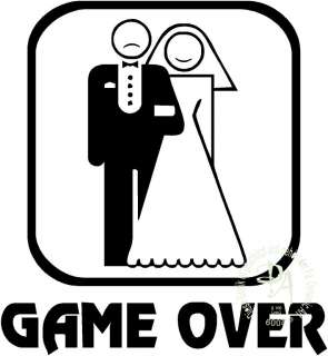 1x Game Over Hochzeit Auto Aufkleber Sticker Shocker  