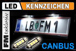 2x SMD LED Kennzeichenbeleuchtung Xenon Weiss Canbus   VW Audi BMW 