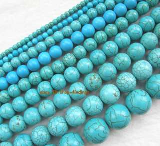 smooth round blue howlite turquoise loose Beads 15  