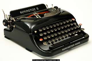 1938 Remington Rand Portable Model 5 (Five) Streamline Typewriter with 