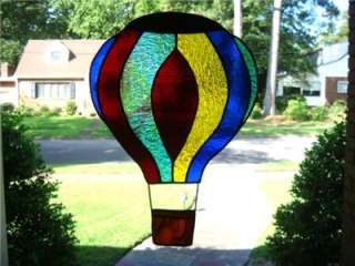 Retro Stained Glass Hot Air Balloon Artist Signed *WOW*  