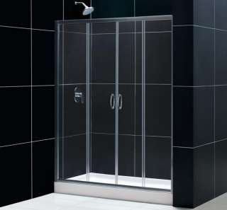 VISIONS 60x72 Clear Glass Brushed Nickel Shower Door  
