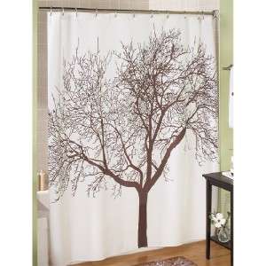 New Brown Bare Branch Tree Fabric Shower Curtain  