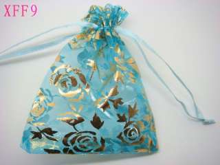  Rose Drawstring Organza wedding favor gift pouch bag 3.5x5 XFF  