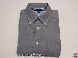 Tommy Hilfiger Mens Gray Button Front Casual Shirt  