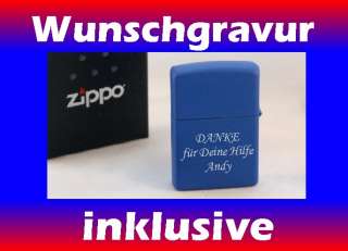 ZIPPO Königsblau Sturmfeuerzeug (blau)   mit GRAVUR  