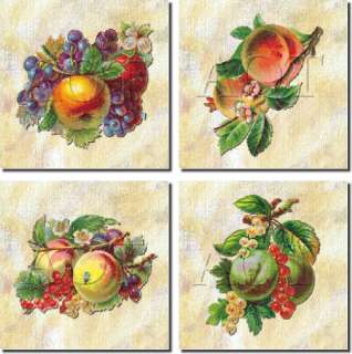 Kitchen Backsplash Vintage Fruit Art Ceramic Tile Set  