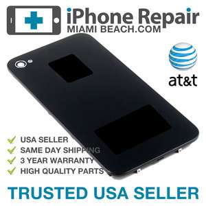OEM iPhone 4G Black Glass Rear Back Cover Assembly USA  