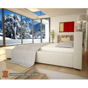 Luxus Echt Leder Bett / Polsterbett Matratzen Grösse 140x200 