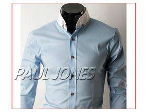   Mens Fashion Casual FIT Buttons Down Dress Shirts ,Blue SIZE S  