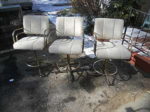   regency brass bar stools Mid century modern swivel upholstered chair