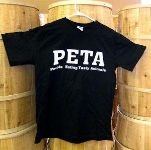 PETA  People Eating Tasty Animals Tee Shirt   2 Sided  