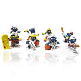 Olympic Smurfs 8 pcs cute toy figure set lot #3  