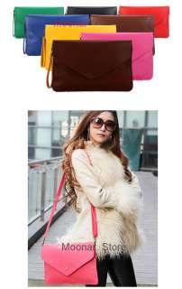 NEW Fashion Women 8 Colors Envelope Clutch Purse Handbag Shoulder Hand 