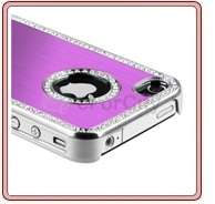Pink Luxury Bling Diamond Aluminium Case Cover For iPhone 4 4S 4G 