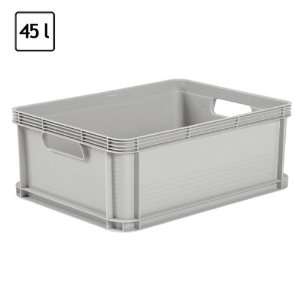 45 Liter Stapelbox mit Deckel Stapelkästen Euro Box Europalette grau 