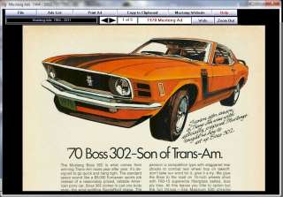 Ford Mustang Advertisements CD ROM 1964   2012 car ads magazine  