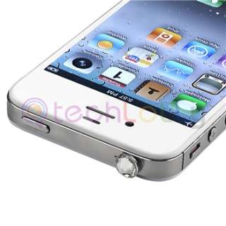 For iPhone 4 4S Clear Diamond Anti dust Plug Dust Stopper 3.5mm Dock 