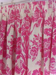 LAURA ASHLEY Pencil Pleat Curtains TATTON CERISE Damask Pink Girls 