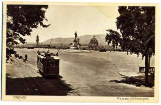 CARTOLINA FIRENZE PIAZZALE MICHELANGELO TRAM TRENINO  