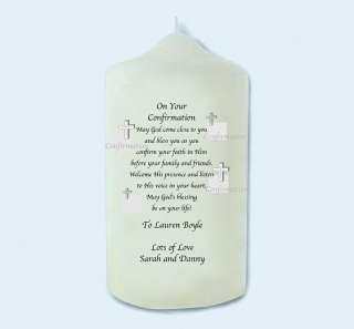 Personalised First Confirmation Poem Cross Candle E115  