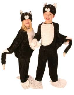 Black & White Pussy Cat Costume with Jacket Trousers & Cat Hat   Size 