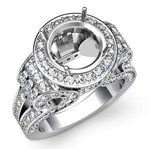 70ct Round Diamond Semi Mount Engagement Ring W Gold  