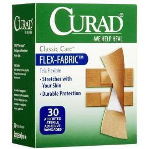 Curad Flex Fabric Bandages, Assorted Sizes, 30 ct (Quantity of 5)