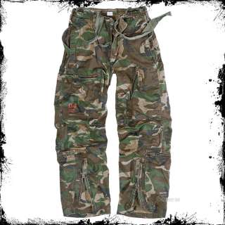 US INFANTRY CARGO TROUSERS MENS COMBATS ARMY STYLE PANTS WOODLAND CAMO 