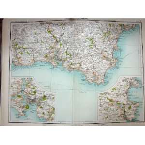MAP 1891 PLYMOUTH ENGLAND BRIXHAM DEVON TORQUAY 