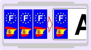   3 Autocollants Espagne España Plaque Immatriculation
