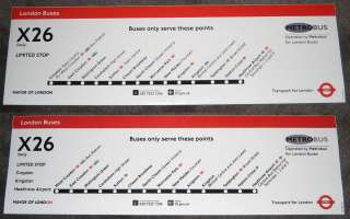 London Transport   Route X26   Bus Route Line Diagram Vinyl Stickers 