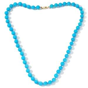   Gems Sleeping Beauty Turquoise Bead 14K 18 Necklace 