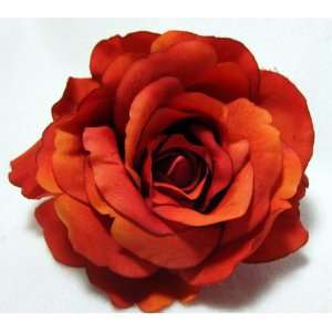  Bright Orange Rose Flower Hair Clip and Pin Everything 