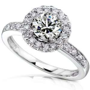  1 Carat TW Round Diamond Engagement Ring in 14k White Gold 