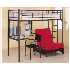  Coaster Twin Bunk Bed with Futon Chair, Desk and Futon 