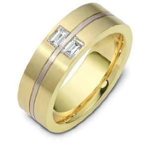   14 Karat Yellow Gold and Titanium Wedding Band   7 Dora Rings