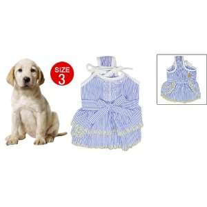  Como Pet Dog Stripe Pattern Spaghetti Strap Dress Size 3 