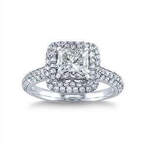  1.35 ct Princess Cut Diamond Engagement Ring 14K Gold All 
