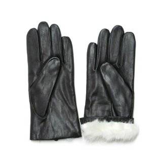 Womens Rabbit Fur Lined Gloves 