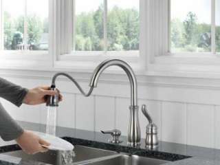   Leland Single Handle Pull Down Kitchen Faucet With Soap Dispenser