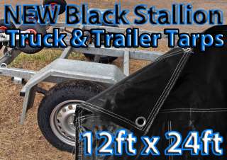 12x24 TARP BLACK STALLION TRUCK TRAILER TARP HEAVY DUTY COVER  